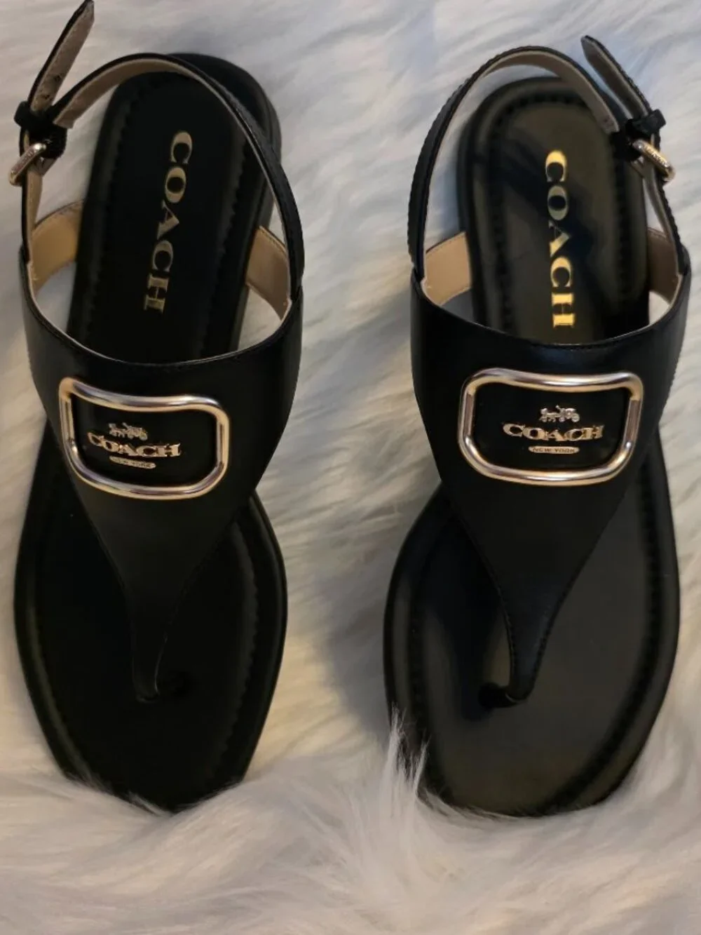 COACH Jordin Leather Sandals w Box - Size 6 - Picture 3 of 7